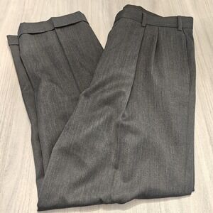 BROOKS BROTHERS Men's 37x32 Black 100% Wool Pleated Front Dress Pants